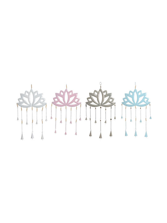 Hanging Decoration Home Esprit Blue White Grey Pink Iron Eastern Lotus Flower 4 Units