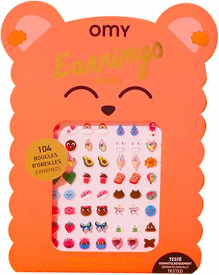 Omy Αυτοκόλλητα Σκουλαρίκια Kawaii Παιχνίδι Κόσμημα