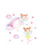 Fairy Kids Wall Stickers Children's Room Decoration Pink 120x240