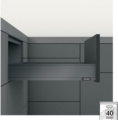 Blum Legrabox M Metallschubladenseiten Höhe 10,6cm Tiefe 50cm Anthrazit