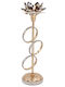 Metall-Kerzenhalter Φ10x36 cm Gold mit Strasskristallen Keskor 79516
