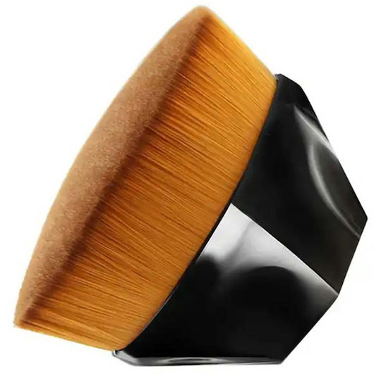 Silberner Kabuki Foundation Pinsel Zola Ergonomisches Design Kunststoff Synthetische Borsten 6 cm Schwarz