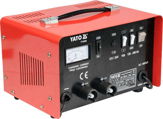 Yato Зарядно Устройство За Батерия За Кола И Камион 12/24V 120-240Ah / 20A