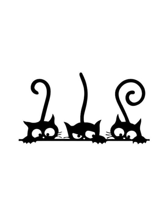 Decorațiune de Perete din Metal cu Trei Pisici Krodesign 60 Cm Grosime 1.5 Mm
