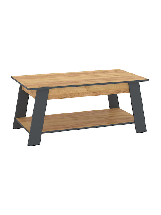 Rectangular Coffee Table Teren Anthracite Oak L100xW55xH47cm