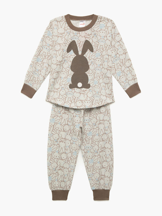 Minerva Kids' Pajamas Winter Grey-brown Allover...