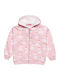 Kinder-Sweatshirtjacke Baumwolle mit Kapuze Rosa