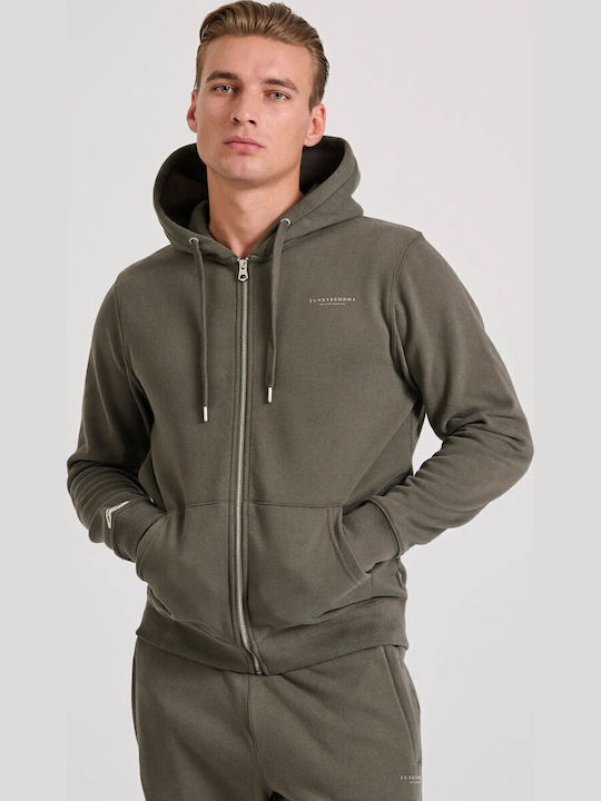 Funky Buddha Ζακέτα με Κουκούλα Khaki
