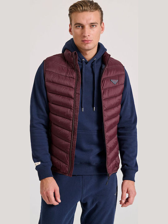 Funky Buddha Αμάνικο Μπουφάν Puffer Μπορντό