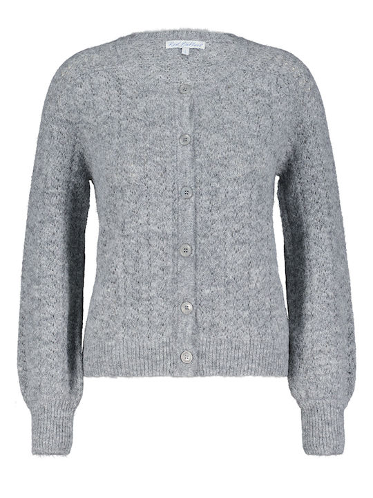 Red Button Women's Knitted Cardigan Gray