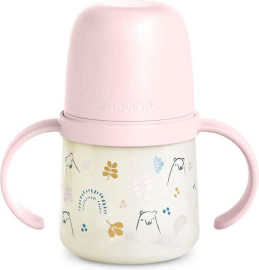 Suavinex Lern-Trinkflasche Kunststoff mit Griffen Rosa Rosa Bär für 6m+m+ 150ml