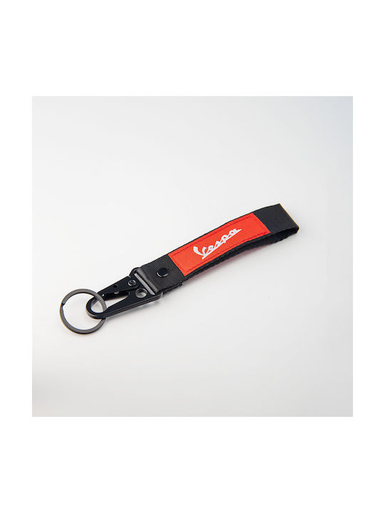 Fabric Keychain Vespa Black-Red