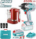 Total TOSLI240313E Σετ Μίξερ & Μπουλονόκλειδο Brushless 20V με 1 Μπαταρία 4Ah και Θήκη