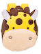 Teddy Backpack Zola 2 Pockets Giraffe Design Yellow 24 Cm