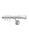 Metallisch Vorhangstange Eco Elegant Doppel mit Stange Φ25mm 120cm Nickel Satin