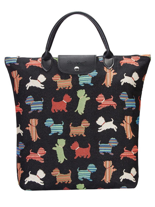 Signare Playful Puppy Women's Bag Shopper Multicolour