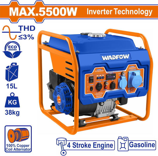 Wadfow Γεννήτρια Inverter Βενζίνης Τετράχρονη με Μέγιστη Ισχύ 6.9kVA