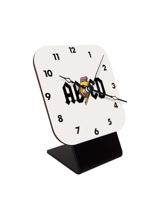 Abcd Wooden Tabletop Clock with Hands 10cm