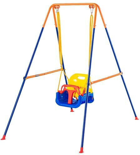 Children's Swing Steel Frame A Max 90 Kg PVC Seat 4 Bags Stability Foldable 158 x 112 x 162 cm