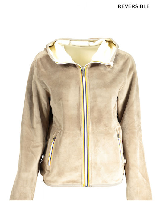 K-Way Women's Cardigan with Zipper Beige