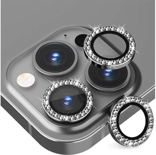 Lens Protector Glitter Προστασία Κάμερας Tempered Glass Μαύρο για το iPhone 13 Mini