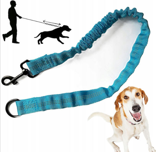 Lesă de Dresaj cu Amortizor Zola Carabină Inel Metalic Lungime 95 Cm Albastru