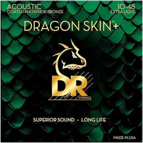 DR Σετ Phosphor Bronze Χορδών 10 - 48" για Ακουστική Κιθάρα DR DRAGOSKIN+