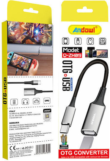Andowl Μετατροπέας USB-C male σε USB-A female 1τμχ (Q-Z019)