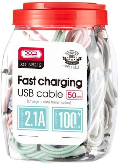 XO Nb212 USB-A to Lightning Cable Pink 1m