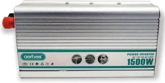 Aerbes Car Inverter Pure Sinewave 1500W to Converter 12V DC in 220V AC
