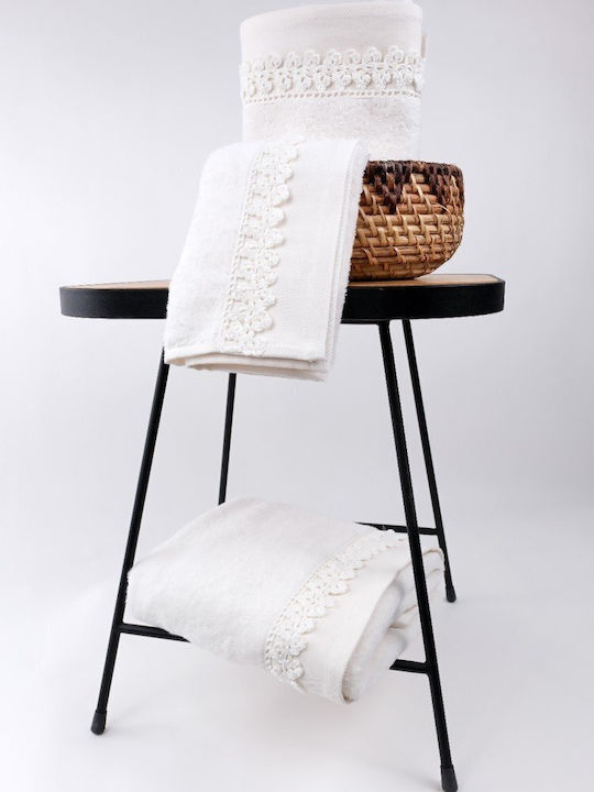 Liolios Home Bath Towel Set 3pcs Small Flower C...