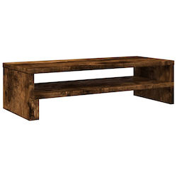 vidaXL Stand Desk Mounted Monitor Smoked Oak Br...