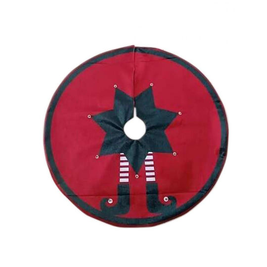 Santa's Foot Tree Skirt Fabric Red Diameter 90cm