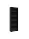 Bookcase Black Velvet-Black Metal 60x24x176cm