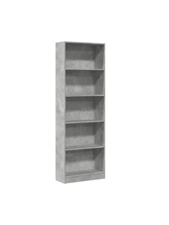 Bookcase Grey 60x24x176cm