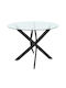 Antoro Round Table with Glass Surface Black 80x80x75cm