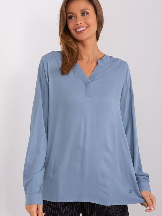 Sublevel Women's Blouse Grey Blue