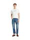 501 Men's Cropped Jeans Pants with Regular Fit Med Indigo