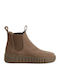 Leather Women's Ankle Boots Platform Taupe
