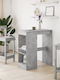 Vidaxl Bar Table Shelves Gray Concrete 90x47.5x103.5cm Engineered Wood 1 Piece Gray