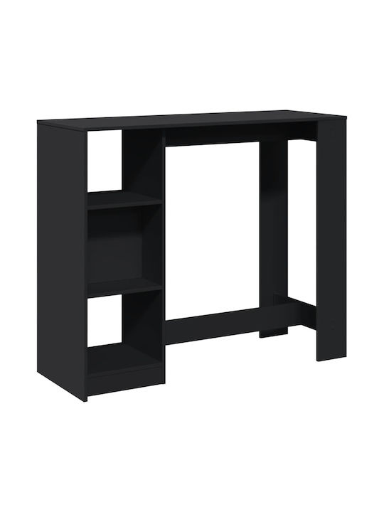 Vidaxl Console Table Shelf Black 124x46x103.5cm Engineered Wood 1 Pc Black