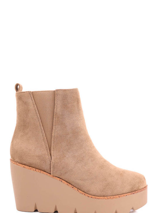 Beige Modern Platform Ankle Boots