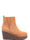 Tan Modern Platform Ankle Boots