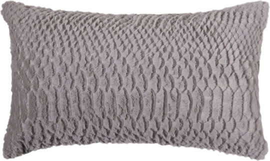 Διακοσμητική Μαξιλαροθήκη Nx201 από Γούνα Light Grey 30x50εκ.