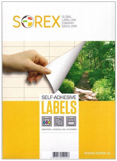 Sorex Αυτοκόλλητες Ετικέτες Α4 Ορθογώνιες 210x148mm
