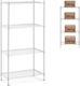 Chromed Workshop Shelf 4 Wire Shelves Up To 1 Ton 1000 Kg 90x45x180 Cm