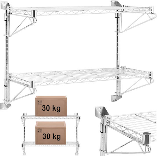 Raft cu Perete Dublu din Sârmă, Suportă Până la 60 Kg, 90 X 35 X 60 Cm