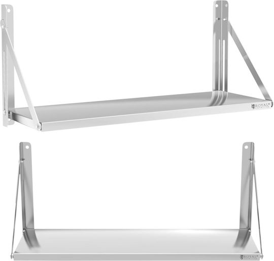 Folding Wall Shelf Food Service Stainless Steel 40 Kg Capacity 100 x 30 cm