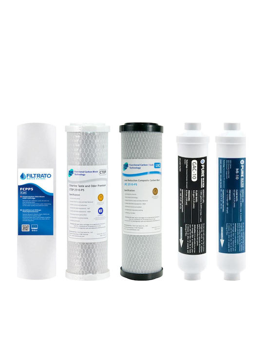 Filtrato Water Filter Replacement Reverse Osmosis (RO) made of Activated Carbon RO6-PLUS 5pcs