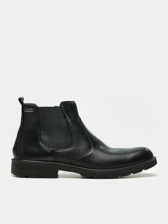 Leder Schwarz Chelsea Stiefeletten Wasserdicht Anatomisch